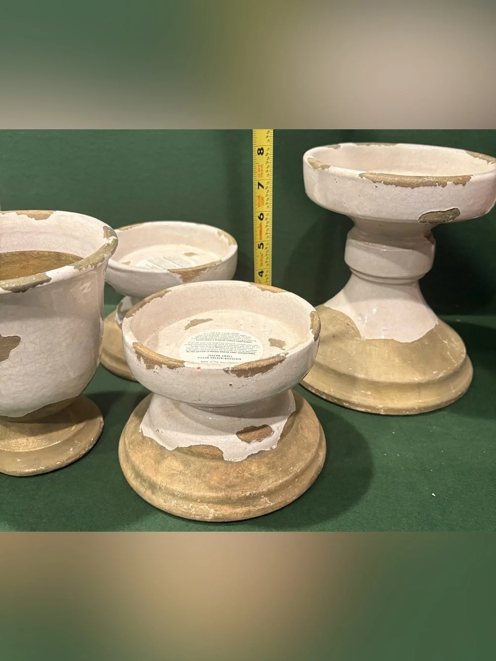 Pottery Barn Tuscan Glaze 3-tier Terracotta Pillar Candle Holder & Pedestal Plan